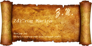 Zárug Marina névjegykártya